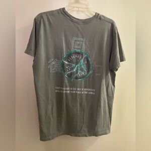Altered Ego Men’s Graphic T Shirt M Medium Gray w/ Green Logo Chest 38”